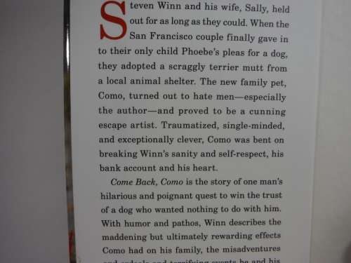 Come Back, Como : Winning the Heart of a Reluctant Dog - Steven Winn