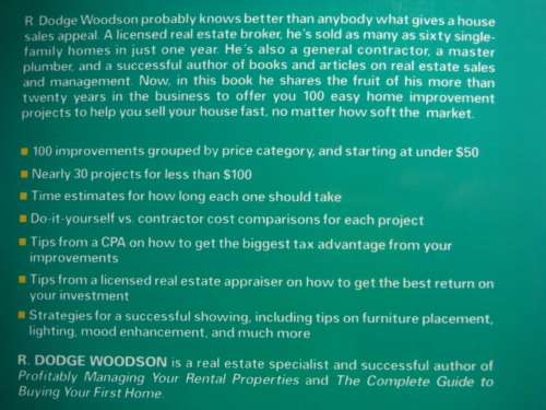 100 Surefire Improvements to Sell Your House Faster - Softcover - R.Dodge Woodson