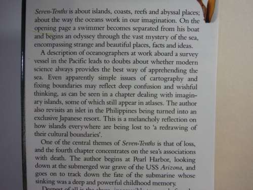 Seven-Tenths : The Sea and its Thresholds - Hardcover - James Hamilton-Paterson