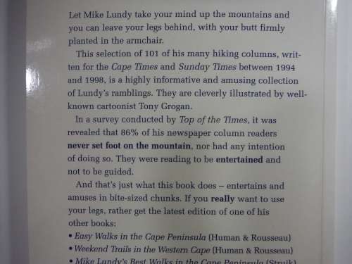 Armchair Hiking in the Western Cape - Paperback - Mike Lundy
