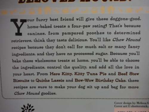 Chow Hound : Wholesome Home Cooking for Your Doggie - Eve Adamson