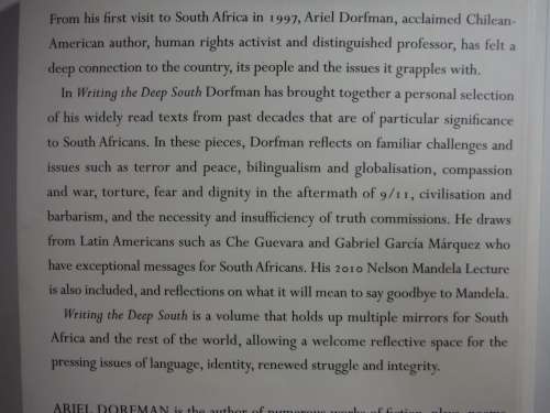 Writing the Deep South - The Mandela Lecture and Other Mirrors for South Africa - Ariel Dorfman