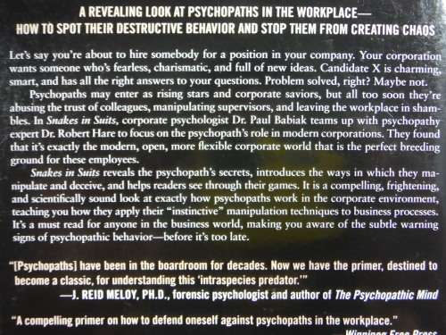 Snakes in Suits : When Psychopaths Go to Work - Paul Babiak