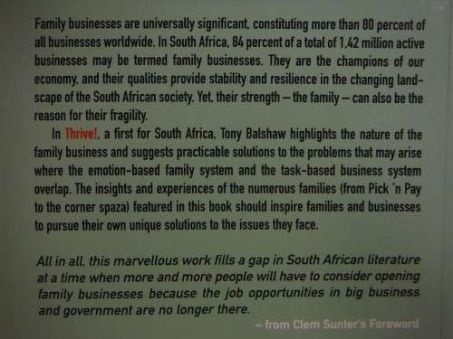 Thrive : Making Family Business Work - Tony Balshaw