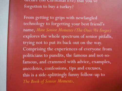 More Senior Moments - Hardcover - Shelley Klein