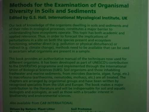 Methods for the Examination of Organismal Diversity in Soils and Sediments - Edited by G.S. Hall