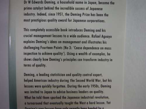 Dr Deming : The Man Who Taught the Japanese about Quality - Rafael Aguayo