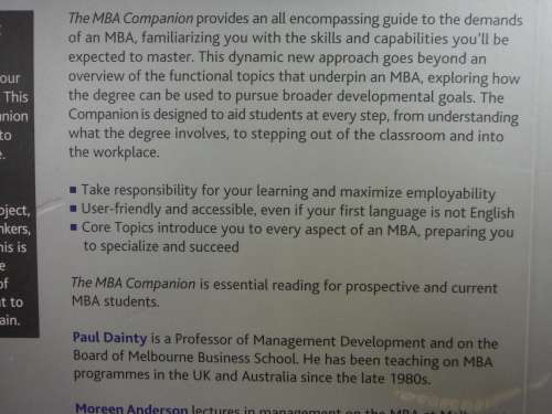 The MBA Companion - Paul Dainty and Moreen Anderson