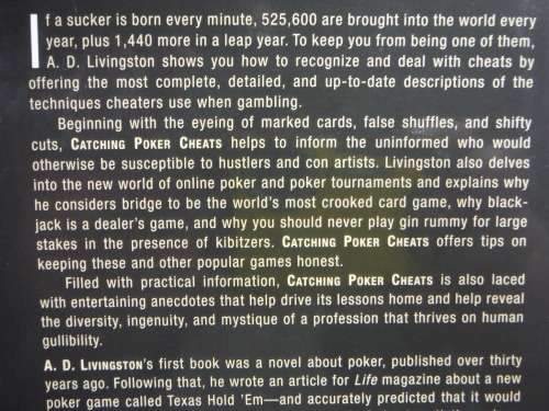 Catching Poker Cheats : Illustrated Methods of How Hustlers Take Your Money - A.D. Livingston