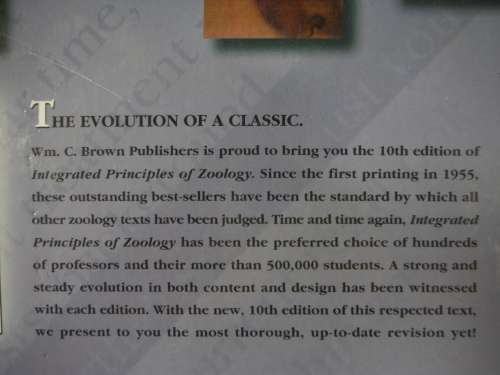 Integrated Principles of Zoology  Tenth Edition - Hickman, Roberts, Larson