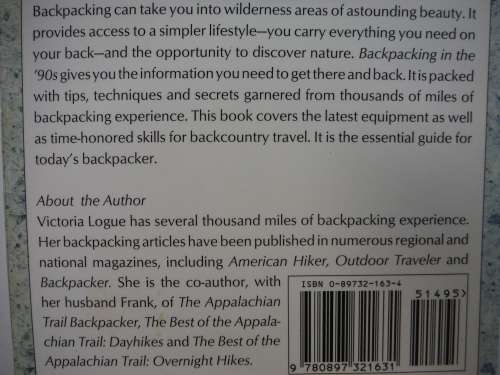 Backpacking in the `90s : Tips, Techniques and Secrets - Paperback - Victoria Logue