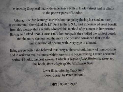 More Magic of The Minimum Dose - Paperback - Dr Dorothy Shepherd
