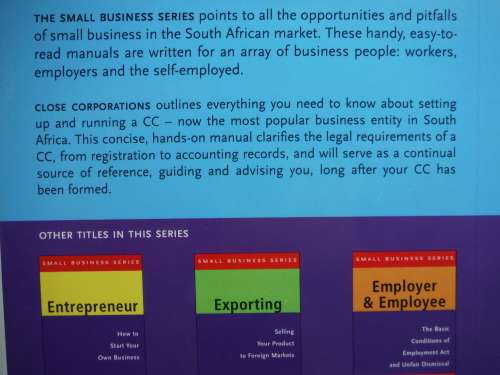 Close Corporations : Setting Up and Running a CC - Adrienne Sacks