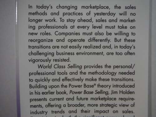 World Class Selling - Hardcover - Jim Holden