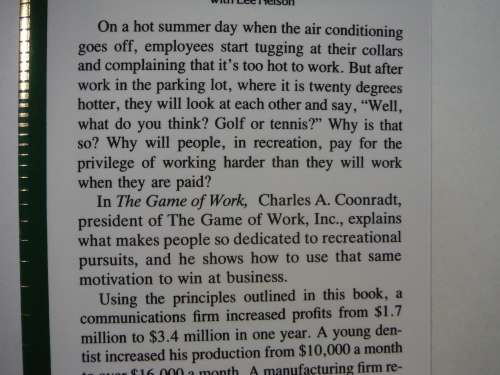 The Game of Work : How to Enjoy Work as Much as Play - Charles A. Coonradt