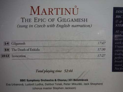 Martinu - The Epic of Gilgamesh - CD