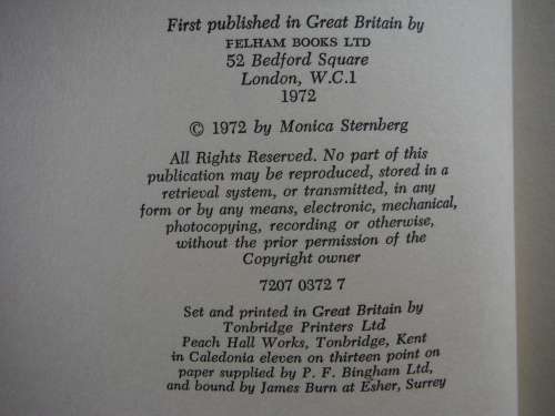 My Wishes Were Donkeys - Monica Sternberg - 1972 - First British Edition