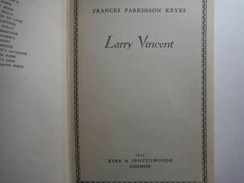 Larry Vincent - Hardcover - Frances Parkinson Keyes - 1953 First Edition