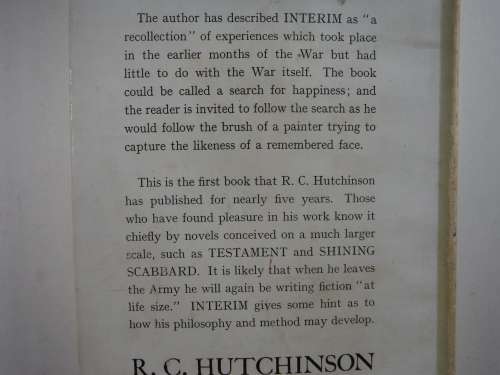 Interim - R.C. Hutchinson - Hardcover - Published 1945
