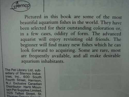 Enjoy Your Tropical Fish Picture Book - Vintage Booklet