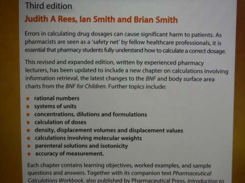 Introduction to Pharmaceutical Calculations : Third Edition - Judith A Rees