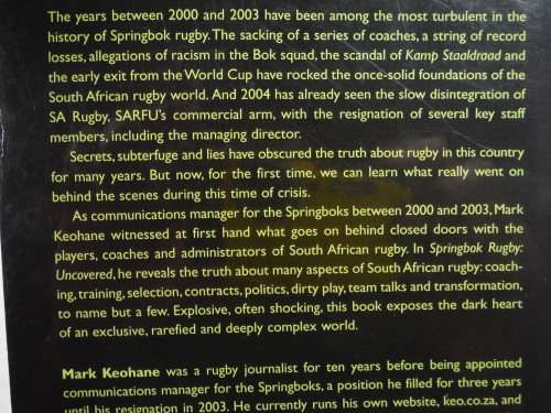 Springbok Rugby Uncovered - Mark Keohane (PAPERBACK)