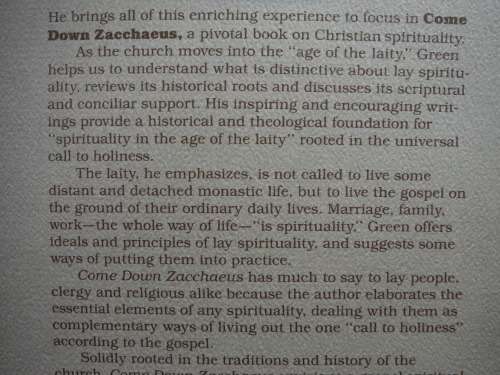 Come Down Zacchaeus : Spirituality and The Laity - Thomas H. Green