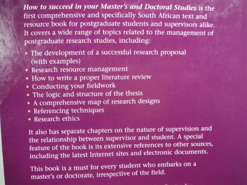 How to Succeed in your Master`s and Doctoral Studies - Johann Mouton