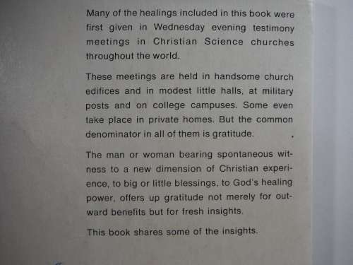 A Century of Christian Science Healing - Published in 1966