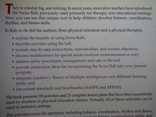 Kids on the Ball : Using Swiss Balls in a Complete Fitness Program