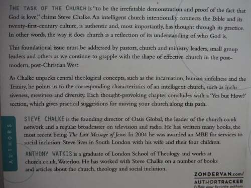 Intelligent Church : A Journey Towards Christ-Centred Community - Steve Chalke