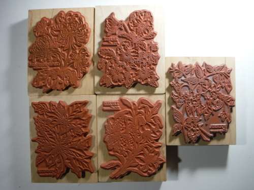 A Lot of 5 Botany Themed Rubber Stamps - PSX Petaluma, CA - Made in USA