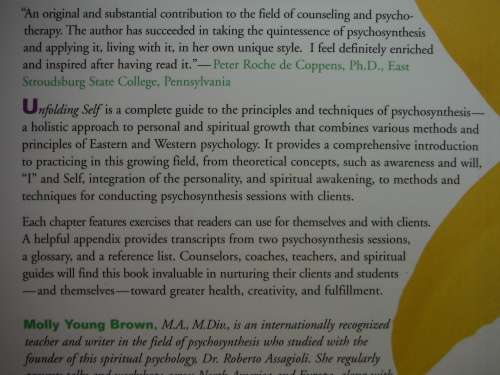 Unfolding Self : The Practice of Psychosynthesis - Molly Young Brown