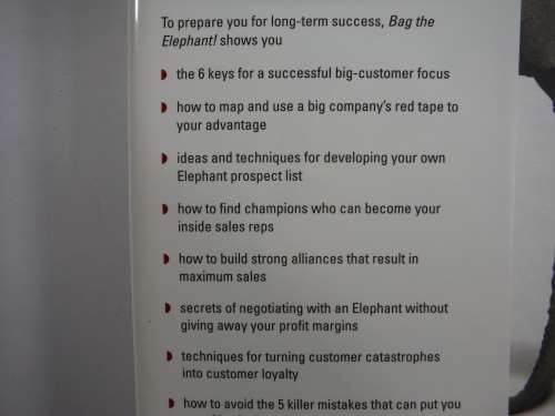 Bag the Elephant : How to Win and Keep BIG Customers - Hardcover - Steve Kaplan