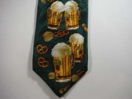 Beer and Snacks Novelty Tie - Handmade All Silk - Made in USA