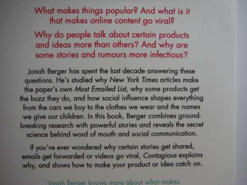 Contagious : How to Build Word of Mouth in the Digital Age - Jonah Berger