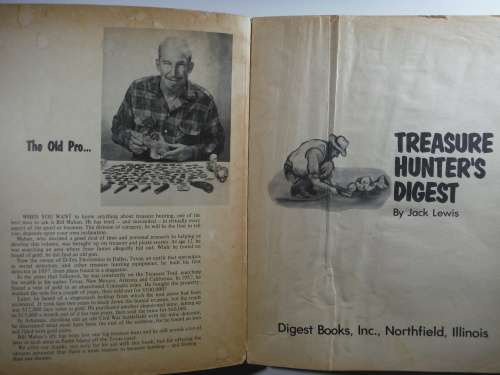 Treasure Hunter`s Digest : How and Where to Find Hidden Treasure - Jack Lewis - Vintage Softcover