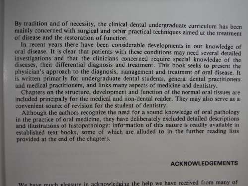 Introduction to Oral Medicine : Chisholm, Ferguson, Jones and Mason - Published 1978