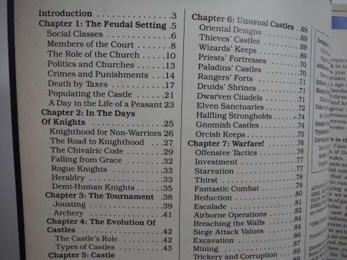 Advanced Dungeons and Dragons 2nd Edition : Dungeon Master`s Guide - The Castle Guide
