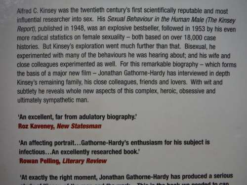 Kinsey : A Biography - Paperback - Jonathan Gathorne-Hardy