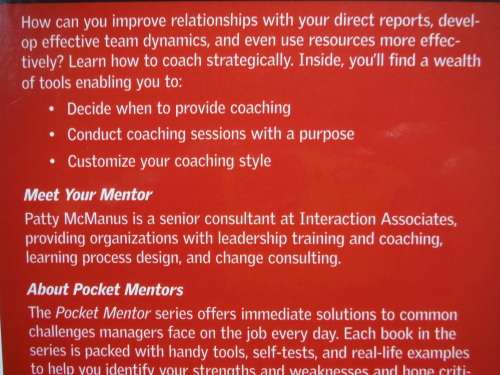 Pocket Mentor : Coaching People - Paperback