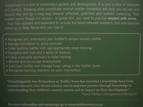 Toddler Sense : Understanding Your Toddler`s Sensory World - Anne Richardson