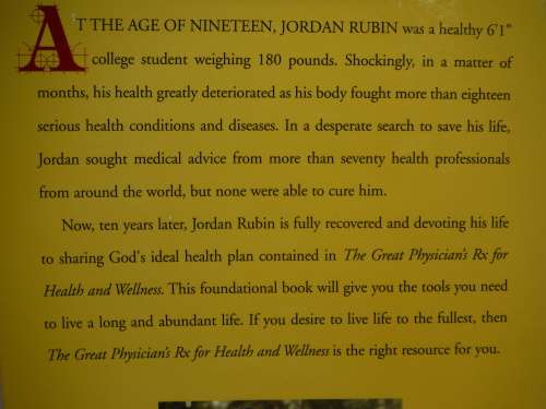 The Great Physician`s Rx for Health and Wellness - Paperback - Jordan Rubin