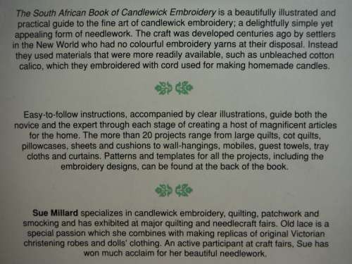 The South African Book of Candlewick Embroidery - Softcover - Sue Millard