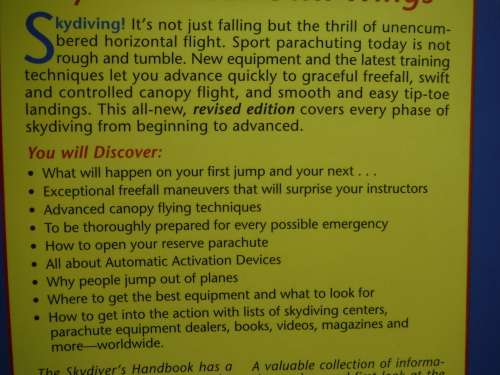Parachuting : The Skydiver`s Handbook - Dan Poynter