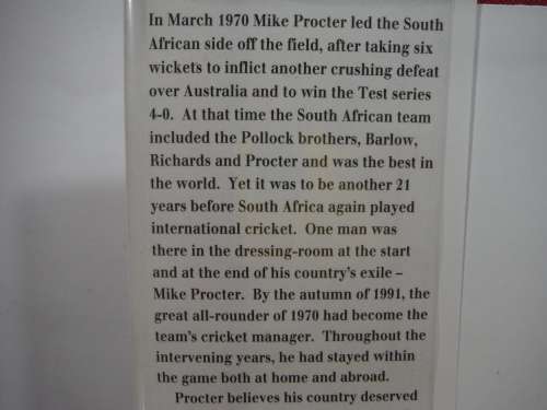 South Africa : The Years of Isolation and the Return to International Cricket - Mike Procter - 1994