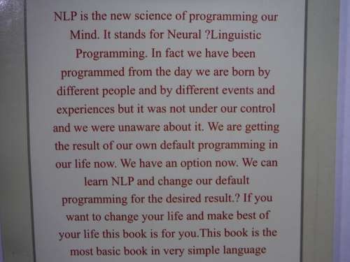 Neural Linguistic Programming - Dr Jeetendra Adhia M.D.