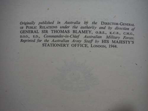 The Australian Army at War : 1939-1944 - Published 1944