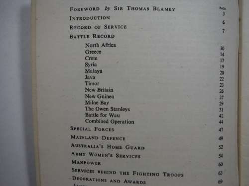 The Australian Army at War : 1939-1944 - Published 1944