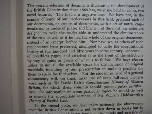 The Law & Working of the Constitution : Documents 1660-1914 - Vol.2 - W.C. Costin - 1952